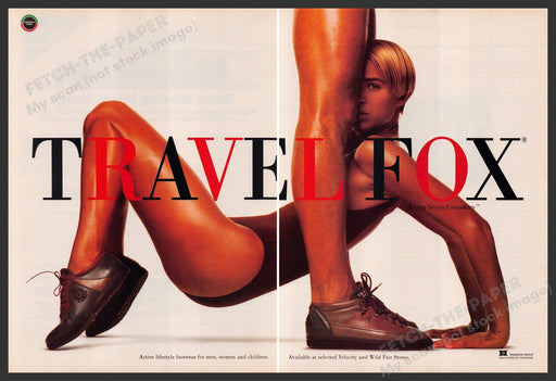 Travel Fox Shoes 1990s Print Advertisement (2 Pg) 1990 "A step beyond sneakers" Fetch-the-Paper