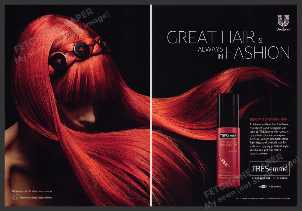 Tresemme Hair Color Bright Red 2000s Print Advertisement Ad (2 pages) 2013 Fetch the Paper!