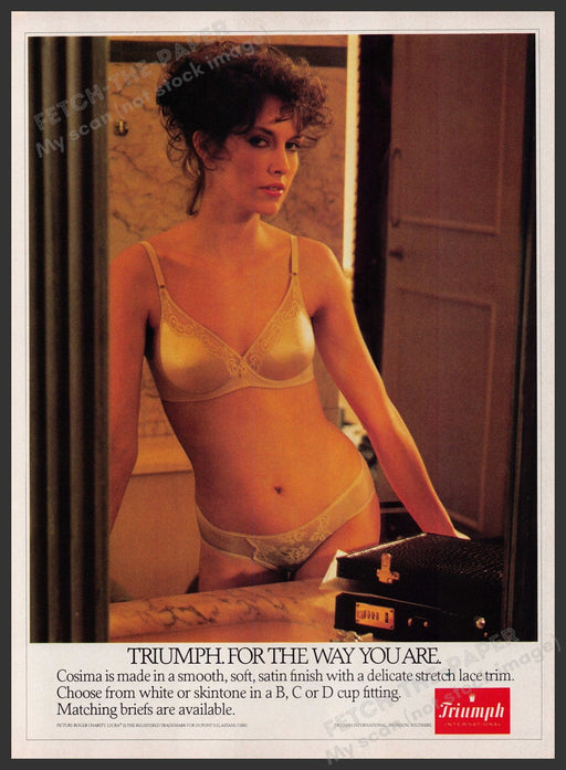 Triumph Lingerie 1980s Print Advertisement Ad 1982 Mirrored Reflection Fetch the Paper!