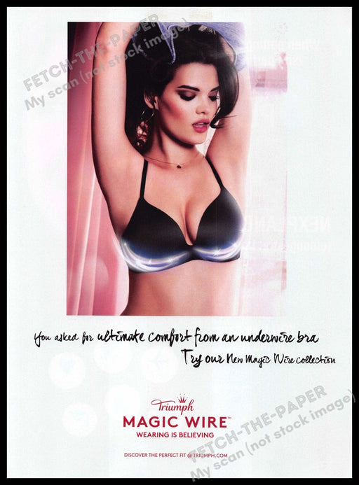 Triumph Magic Wire 2010s Magazine Print Ad 2014 Bra Sexy Brunette Triumph