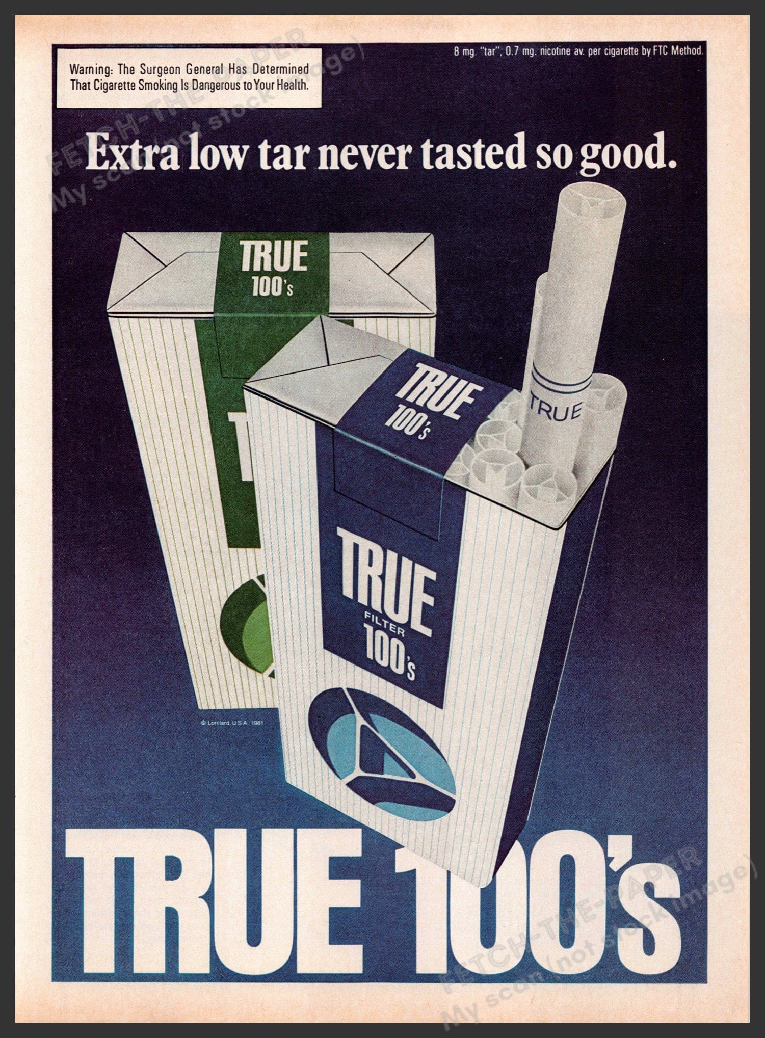 True 100's Soft Pack Free Fast Shipping