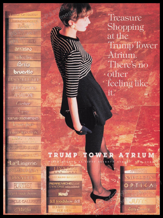 Trump Tower Atrium 1980s Print Advertisement Ad 1987 Fetch the Paper!