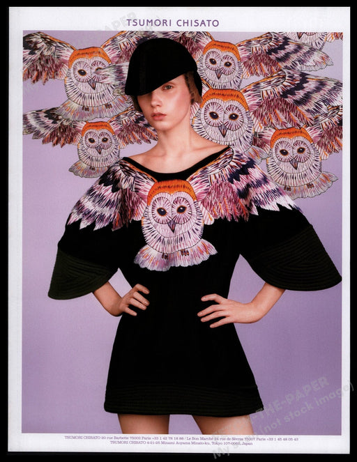 Tsumori Chisato 2000s Print Advertisement 2005 Legs Owl Dress Fetch-the-Paper