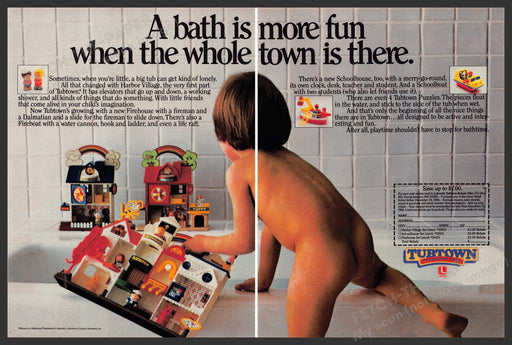 Tubtown Preschool Toys 1980s Print Advertisement (2 pages) 1984 Harbor Village Tubtown Preschool Toys