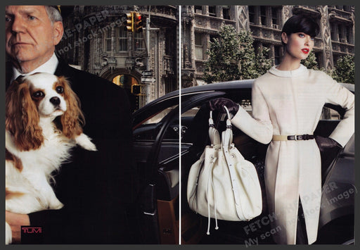 Tumi Handbags Dog King Charles Spaniel 2000s Print Advertisement (2 pages) 2008 Fetch the Paper!