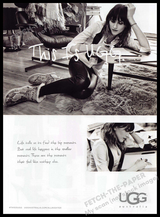 UGG Australia 2010s Magazine Print Ad 2014 Legs Girl Artist "This is UGG" UGG Australia