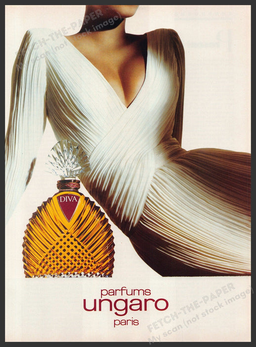 Ungaro Perfume Paris Diva 1980s Print Advertisement Ad 1986 Fetch-the-Paper