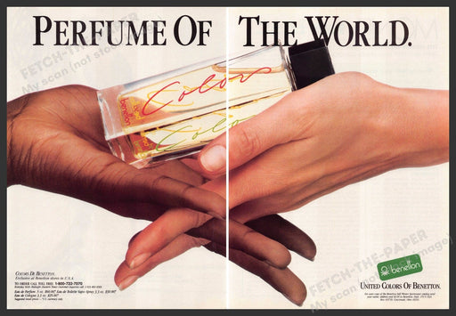 United Colors of Benetton 1980s Print Ad (2 pg) Perfume 1987 (Not the Product) United Colors of Benetton
