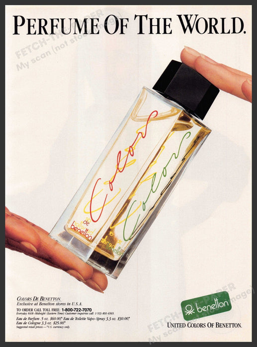 United Colors of Benetton 1980s Print Advertisement 1987 "Perfume of the world" Fetch-the-Paper