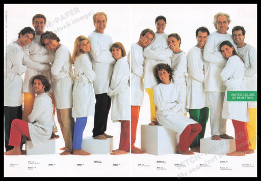 United Colors of Benetton 1990s Print Advertisement (2 pg) 1996 Straight Jackets Fetch the Paper!