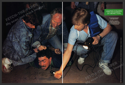 United Colors of Benetton Arrest 1990s Print Advertisement (2 pages) 1992 Fetch the Paper!