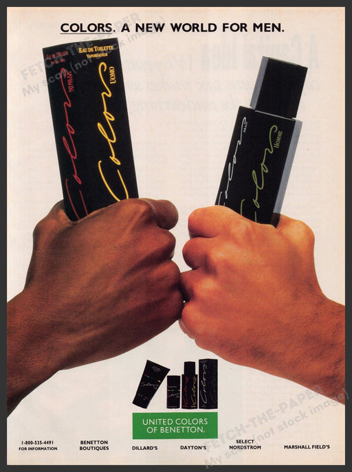 United Colors of Benetton for Men 1990s Print Advertisement Ad 1992 Fetch-the-Paper