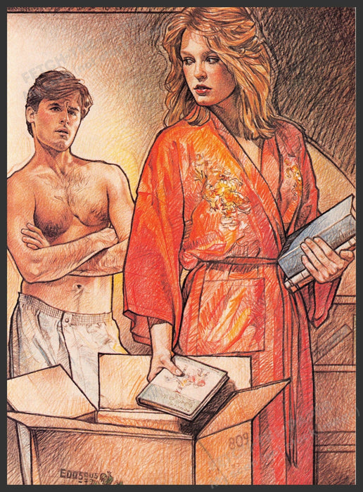 Unknown Artist 1980s Magazine Illustration 1983 "The aftermath of love-making" Fetch-the-Paper