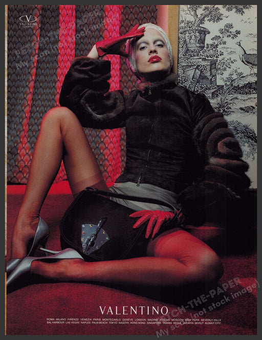 Valentino Fashion 2000s Print Advertisement Ad 2003 Legs Sitting Fetch-the-Paper