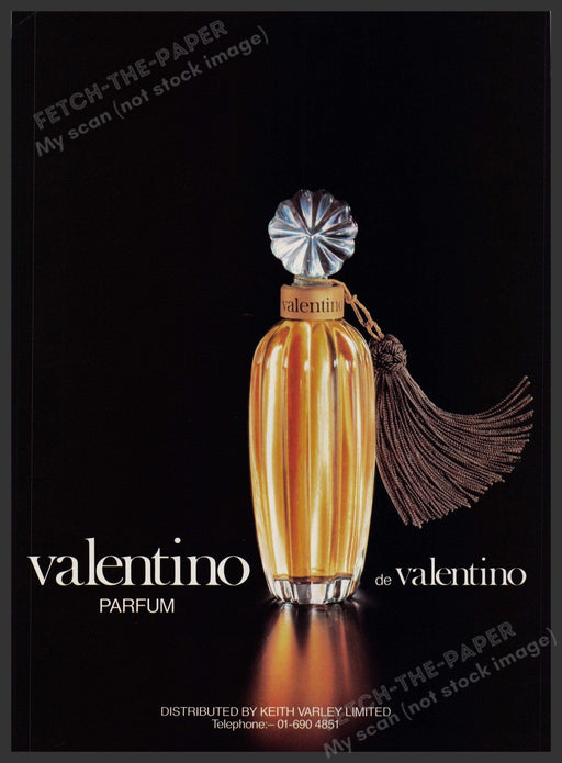 Valentino Perfume Parfum Elegant Ad 1980s Print Advertisement Ad 1980 Fetch-the-Paper
