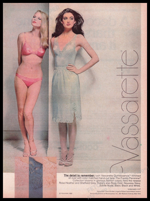 Vassarette Quintessence Lingerie 1980s Print Advertisement Ad 1980 Legs Fetch the Paper!