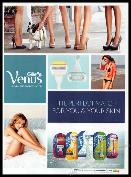 Venus 2010s Magazine Print Ad 2014 Legs French Bulldog Girls Heels Venus