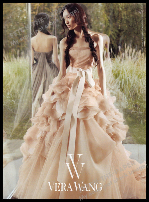 Vera Wang 2010s Magazine Print Advertisement 2012 Blush Wedding Dress Vera Wang