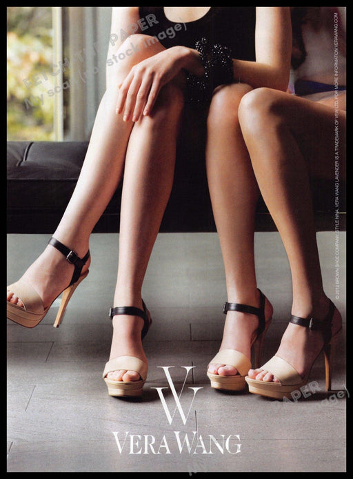 Vera Wang 2010s Magazine Print Advertisement 2012 Legs Shoes Bench Sitting Vera Wang