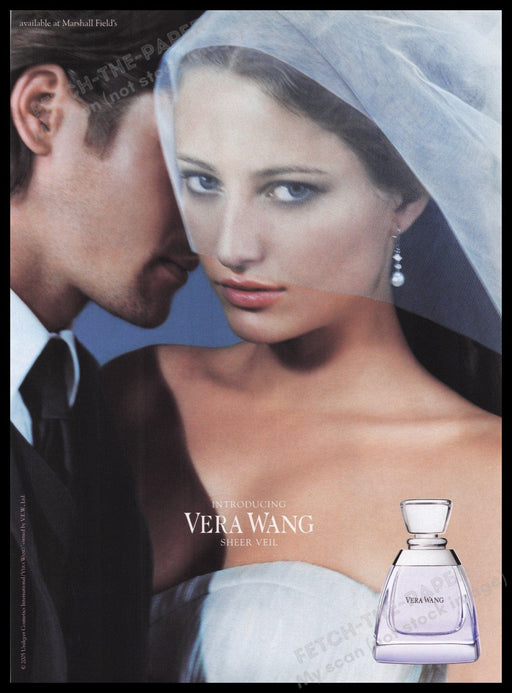 Vera Wang Sheer Veil Fragrance 2000s Print Advertisement Ad 2005 Bride Fetch the Paper!