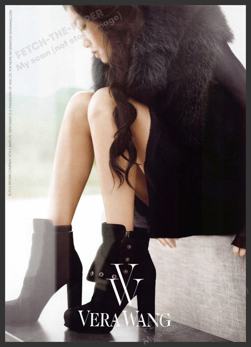 Vera Wang Shoes 2010s Print Advertisement 2012 Legs Model Sitting Fetch-the-Paper