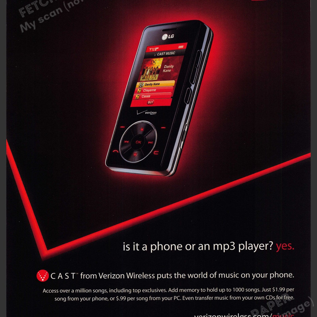 Verizon Wireless 2006 Ad - Phone and MP3 Player Combo — Fetch-the-Paper