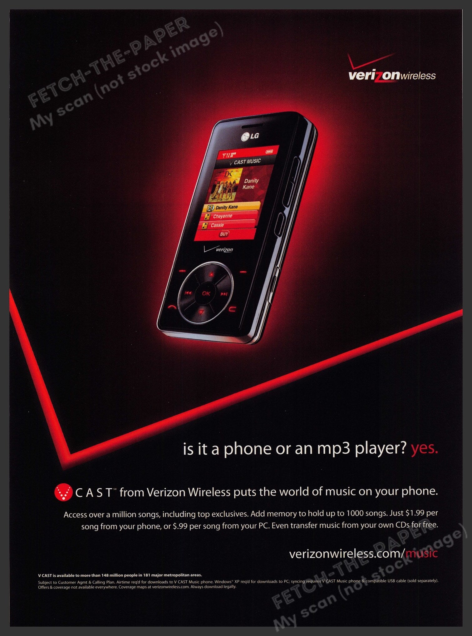 Verizon Wireless 2006 Ad - Phone and MP3 Player Combo — Fetch-the-Paper