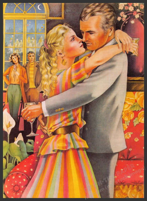 Veronica Hart Artist 1980s Magazine Illustration 1982 The Last Party Fetch-the-Paper