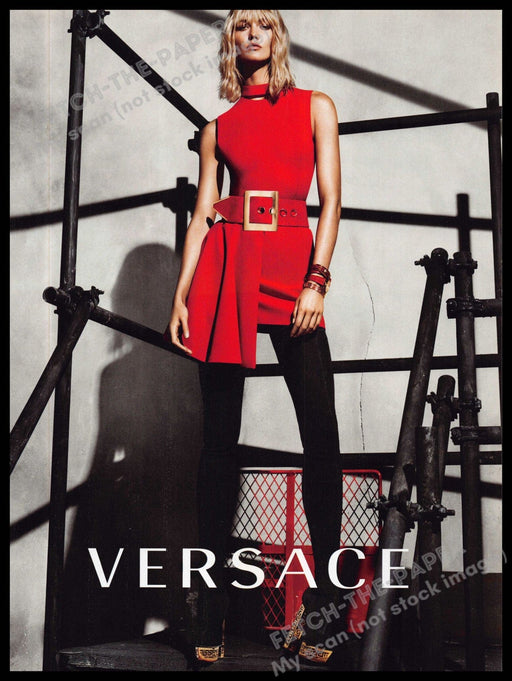 Versace 2010s Magazine Print Ad 2015 Karlie Kloss Long Legs Fashion Versace