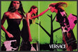 Versace Clothing Fashion 1990s Print Advertisement (2 pages) 1999 Green Models Fetch the Paper!
