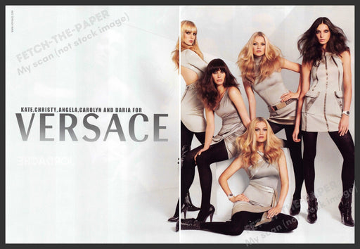 Versace Super Models 2000s Print Ad (2 pgs) 2006 Legs Black Tights Versace