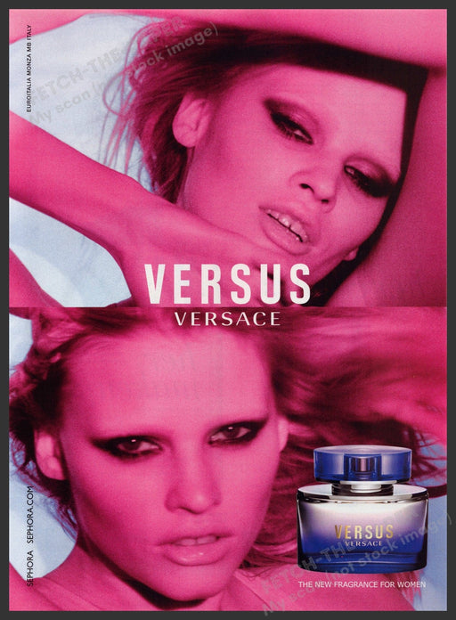 Versace Versus Fragrance 2010s Print Advertisement Ad 2010 Pink Model Fetch-the-Paper