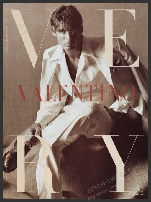 Very Valentino Campaign 1990s Print Advertisement 1993 Sexy Male Model Fetch-the-Paper
