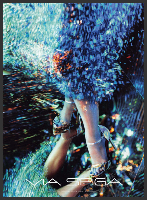 Via Spiga Footwear 2010s Print Advertisement 2013 Legs Mirrored Floor Fetch-the-Paper