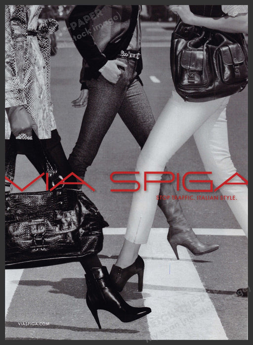 Via Spiga Shoes 2000s Print Advertisement Ad 2008 Sexy Legs Street Fetch the Paper!