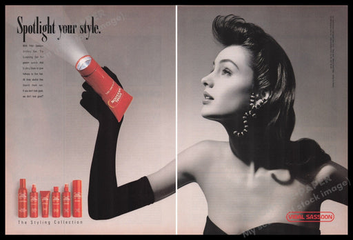 Vidal Sassoon Hair Products 1980s Print Advertisement (2 pages) 1988 Fetch the Paper!