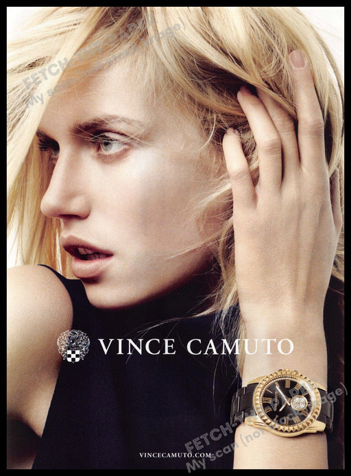 Vince Camuto 2010s Magazine Print Ad 2014 Watch Sexy Blonde Vince Camuto