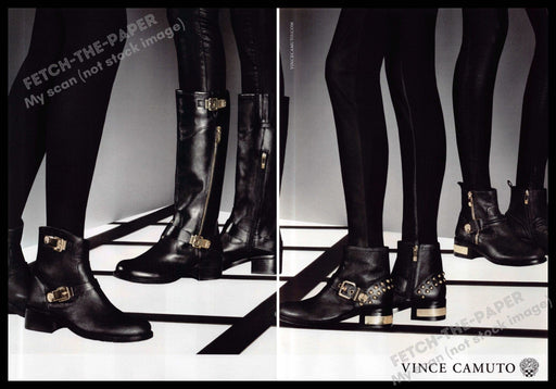 Vince Camuto 2010s Print Ad (2 page) 2013 Legs Black Tights Footwear Vince Camuto