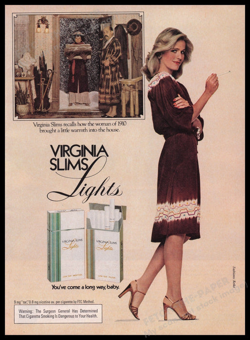 Virginia Slims 1980s Print Advertisement Ad 1981 Fetch the Paper!
