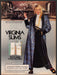 Virginia Slims Cigarettes 1980s Print Advertisement 1986 Woman Waiting to Light Fetch-the-Paper