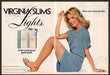 Virginia Slims Lights Cigarettes 1980s Print Advertisement (2 pages) 1981 Legs Fetch-the-Paper