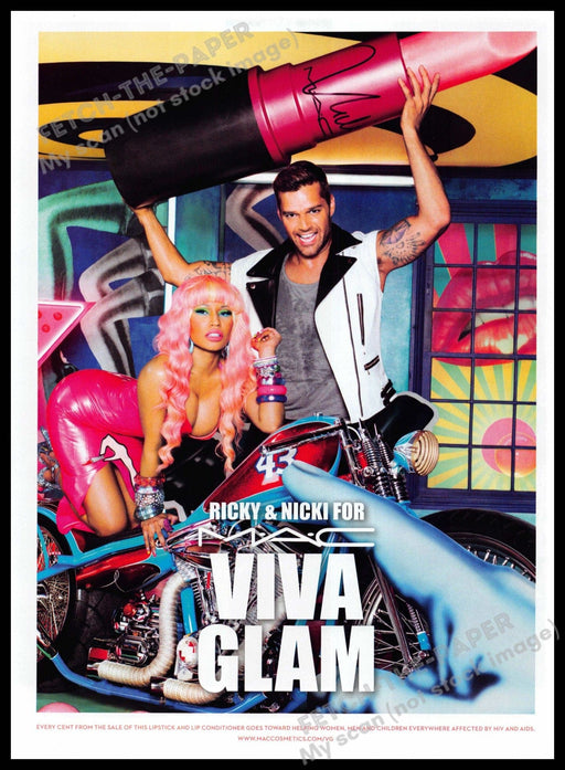 Viva Glam 2010s Magazine Print Advertisement 2012 Nicki Minaj Ricky Martin AIDS Viva Glam