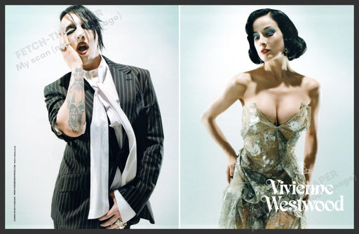 Vivienne Westwood 2000s Print Advertisement (2 pages) 2005 Marilyn Manson Fetch-the-Paper