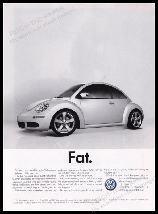 Volkswagen Beetle 2000s Print Advertisement Ad 2007 Fetch the Paper!