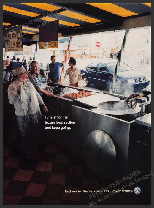 Volkswagen Jetta 2000s Print Advertisement 2004 Outdoor Market "Driver's Wanted" Fetch-the-Paper
