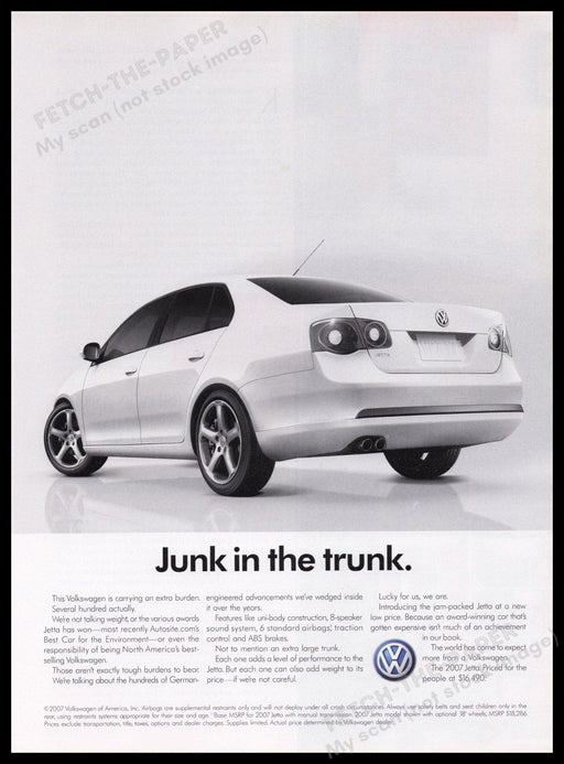 Volkswagen Jetta 2000s Print Advertisement Ad 2007 Fetch the Paper!