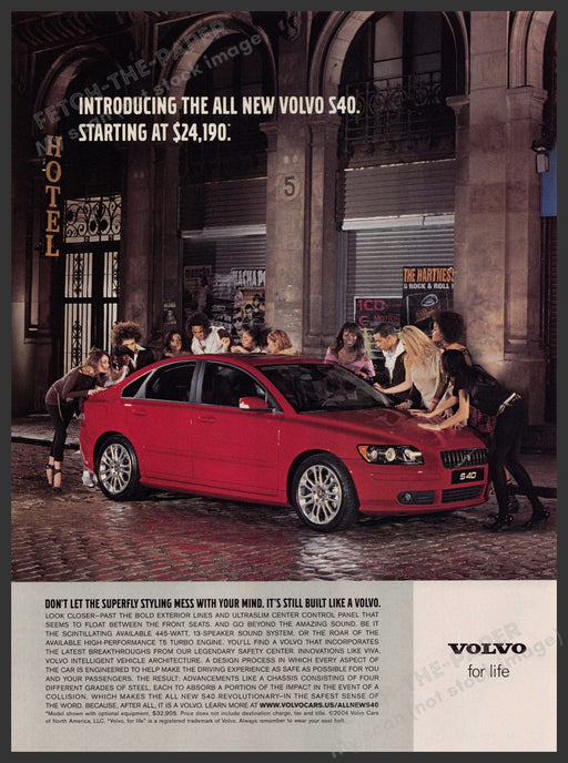 Volvo S40 2000s Print Advertisement 2004 All New Street Crown People Fetch-the-Paper