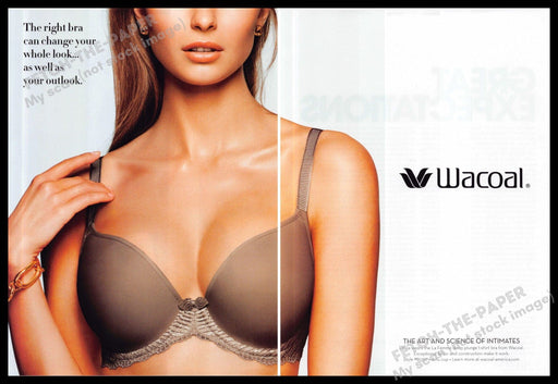 Wacoal 2010s Print Advertisement (2 page) 2014 Bra Tan Skin Lingerie Shoulders Wacoal