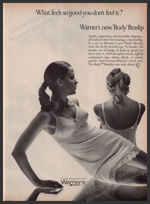 Warner's Body Braslip Lingerie 1960s Print Advertisement Ad 1969 Legs Fetch the Paper!