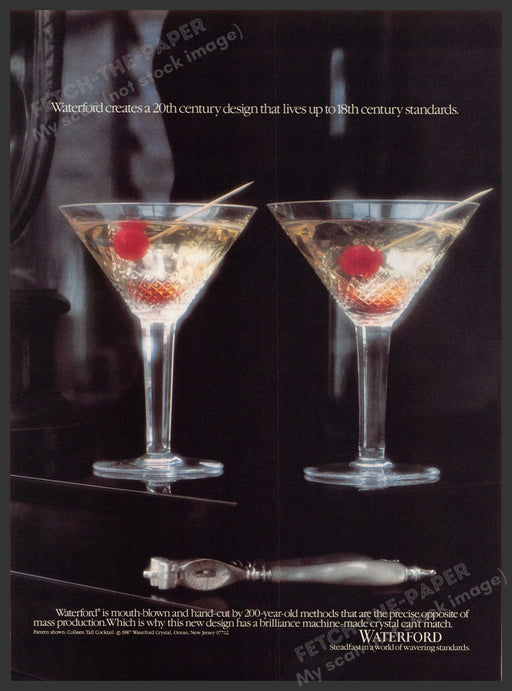 Waterford 1980s Print Advertisement 1989 Colleen Tall Cocktail Ad Waterford